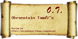 Ohrenstein Tamás névjegykártya